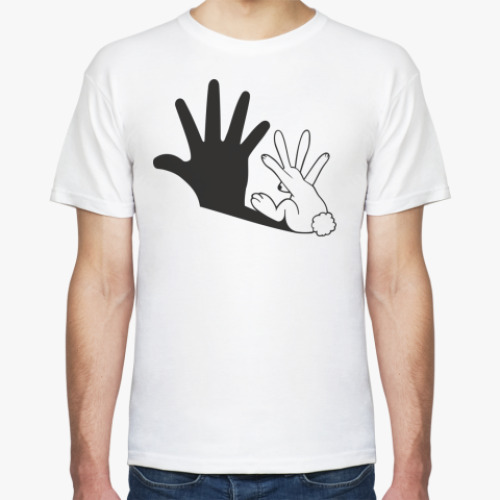 Футболка с принтом Заяц и тень