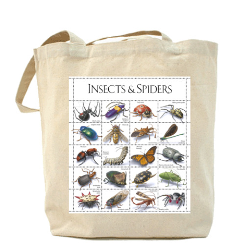 Сумка шоппер с принтом Insects&Spiders