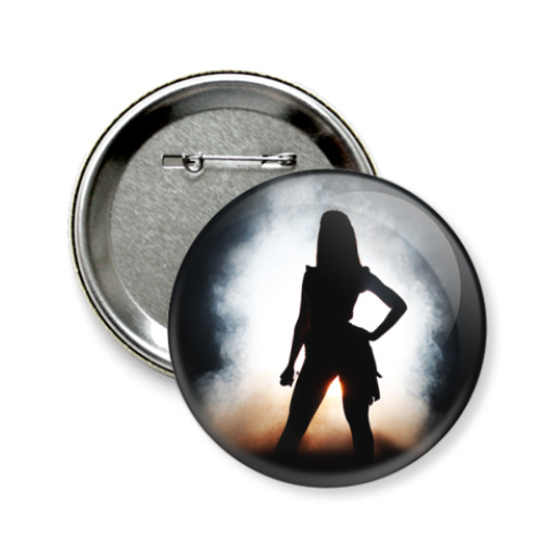 Значок 58мм с принтом Силуэт