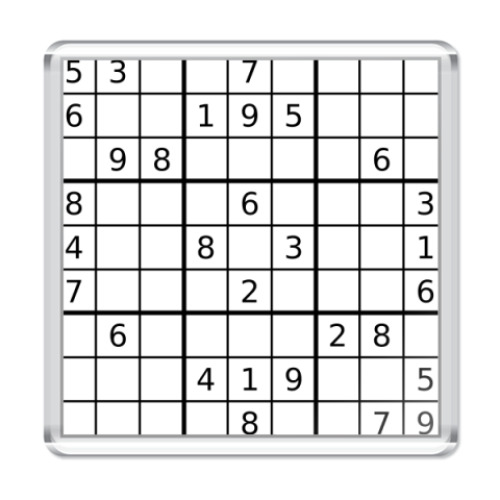 Магнит с принтом Судоку