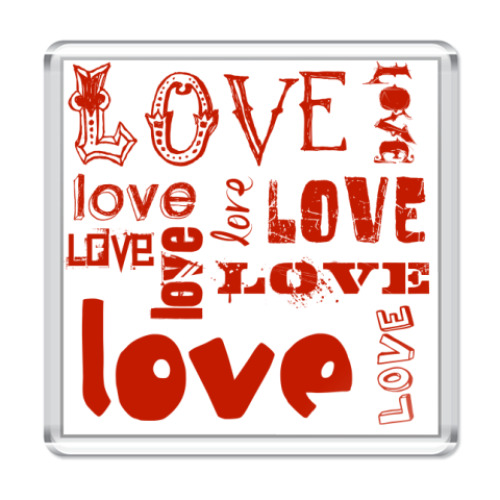 Магнит с принтом LOVE