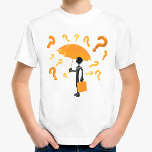 Детская футболка с принтом Дождь из вопросов