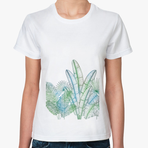 Классическая футболка с принтом Тропики