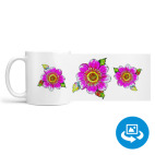 Классическая кружка (круговая запечатка) акварельный георгин