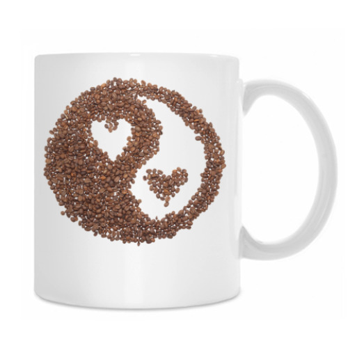 Кружка с принтом Инь-янь из кофе