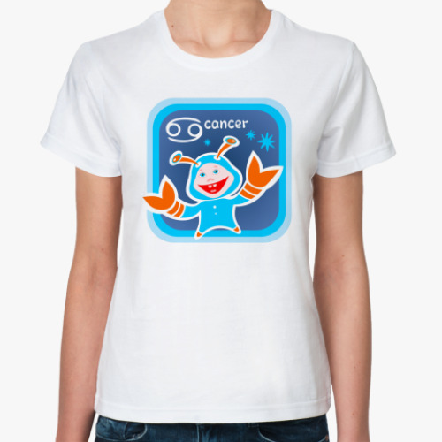 Классическая футболка с принтом  Рак