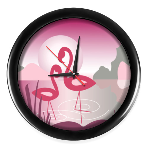 Настенные часы фламинго
