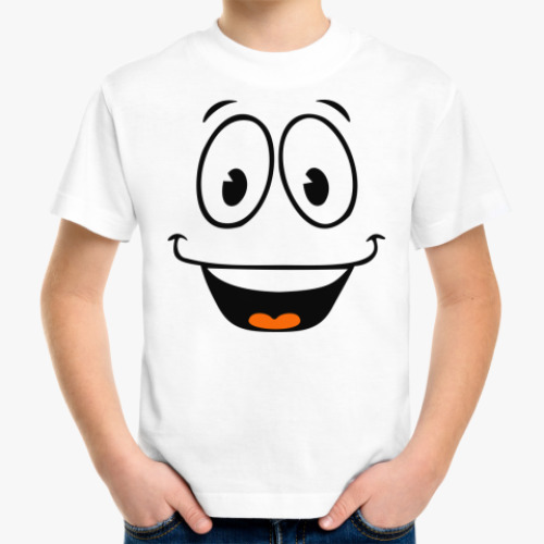 Детская футболка с принтом Радостный смайл