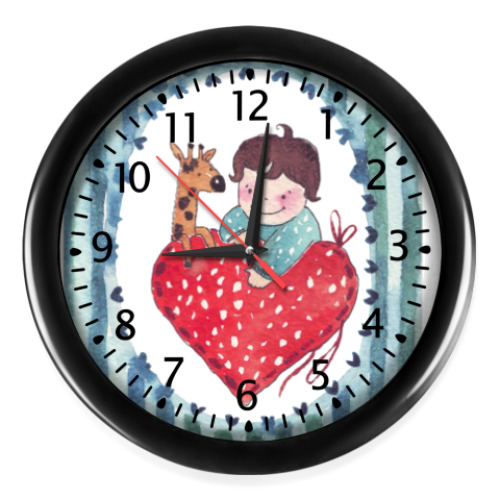 Настенные часы с принтом жирафик друг мой