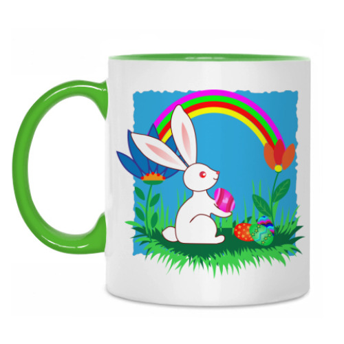 Кружка с принтом Пасхальный кролик