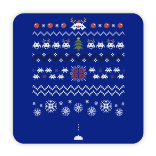 Костер (подставка под кружку) Свитер Space Invaders