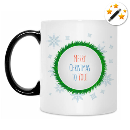 Кружка-хамелеон с принтом C Рождеством! Merry Christmas to You!