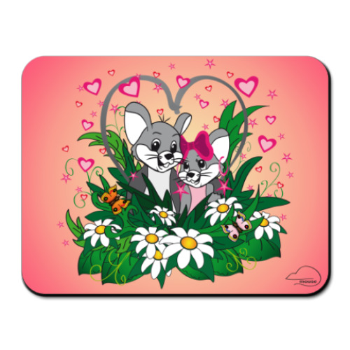 Коврик для мыши с принтом Love