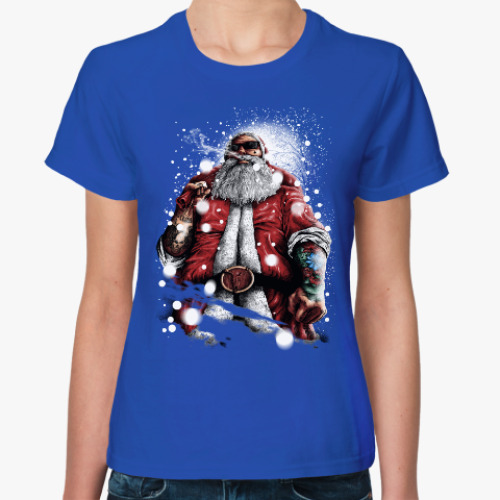 Женская футболка Четкий Санта Клаус с подарком