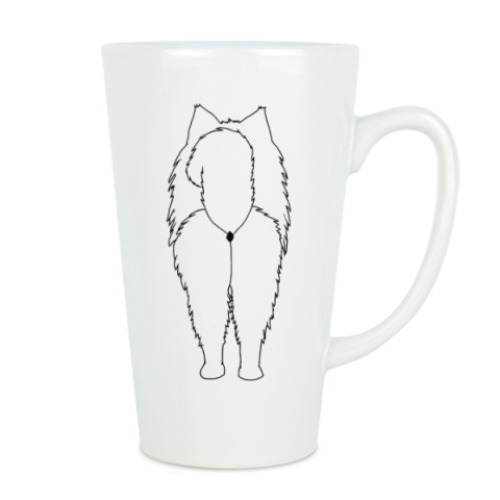 Чашка Латте с принтом Две Стороны Самоеда