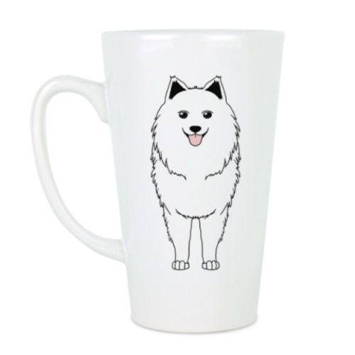 Чашка Латте с принтом Две Стороны Самоеда