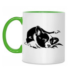 Двухцветная кружка &#039;Любименький щенок&#039;