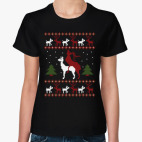 Классическая женская футболка Олени в лесу