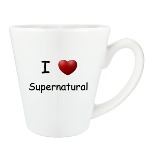 Чашка Латте с принтом I Love Supernatural