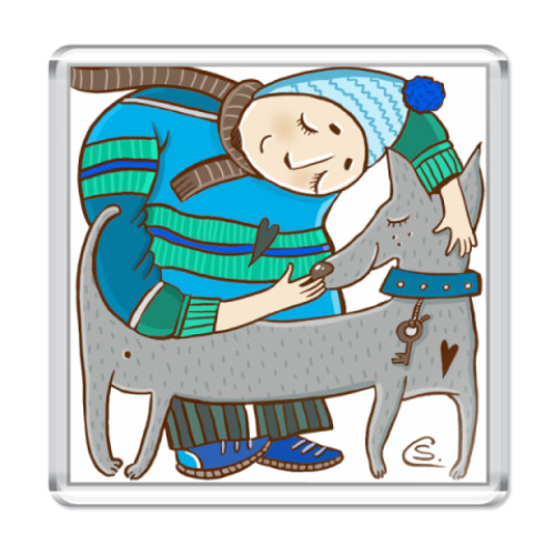 Магнит с принтом  Мой лучший друг