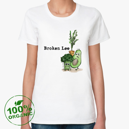 Женская футболка из органик-хлопка Вroken Lee и Co (овощи @its_idea_shop)