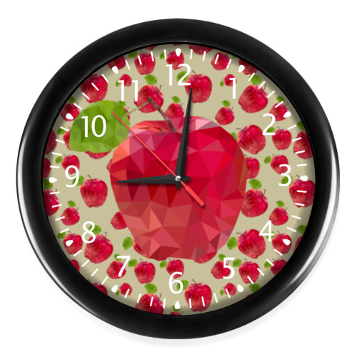 Настенные часы с принтом Яблоко узор