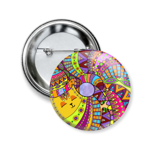 Значок 50мм с принтом Спящий кот.