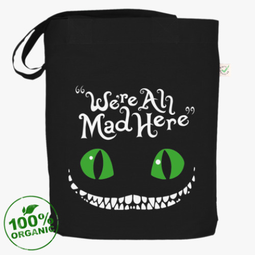 Сумка шоппер с принтом  Чеширский кот