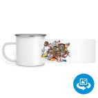 Кружка металлическая белая (круговая запечатка)