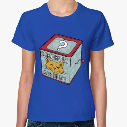 Женская футболка с принтом Кот Шрёдингера