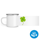 Кружка металлическая белая (круговая запечатка)