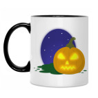 Хэллоуинская тыква на ночном фоне