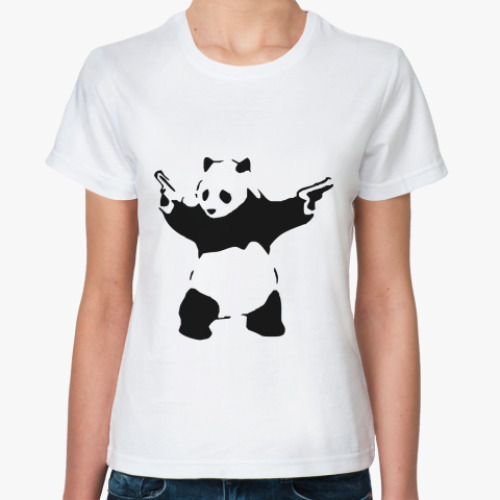 Классическая футболка с принтом  Панда