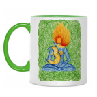 Двухцветная кружка Медитация на Ом