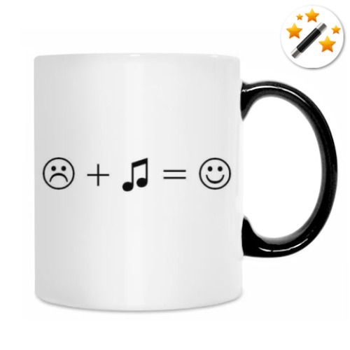 Кружка-хамелеон с принтом  Радость