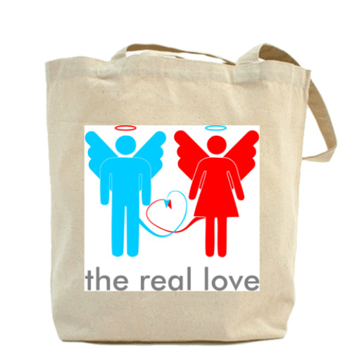 Сумка шоппер с принтом The real love