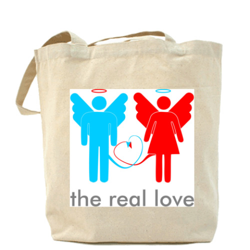 Сумка шоппер с принтом The real love