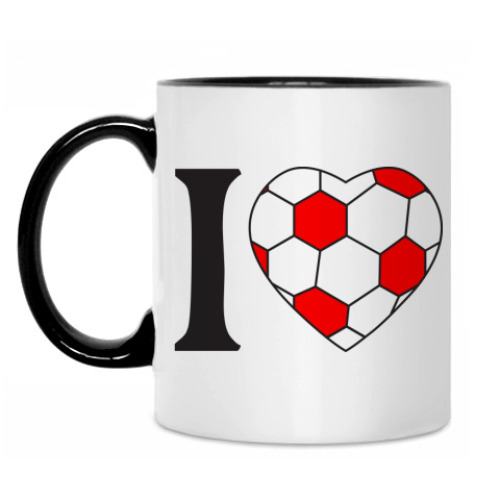 Кружка с принтом I Love Football