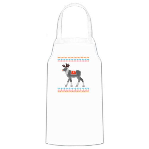 Фартук с принтом Новогодний олень