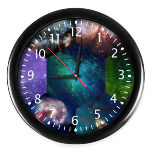 Настенные часы Космический гексагон
