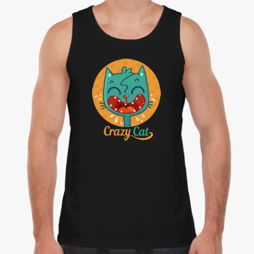 Майка с принтом Crazy Cat