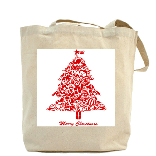 Сумка шоппер с принтом Елка