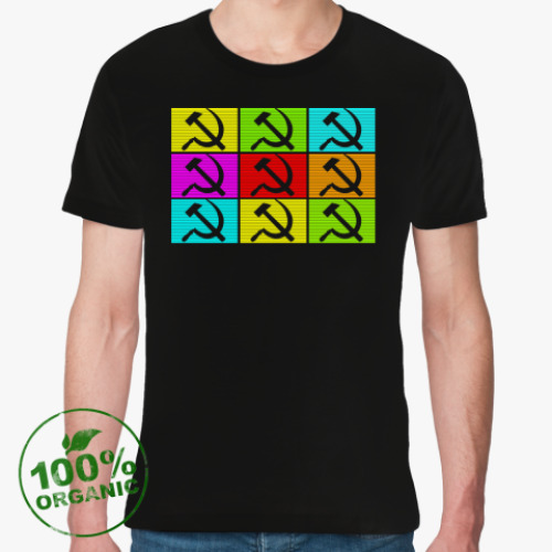 Футболка из органик-хлопка с принтом Серп и Молот