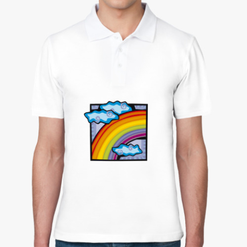Рубашка поло с принтом rainbow