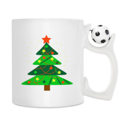 Кружка с принтом Новогодняя ёлка