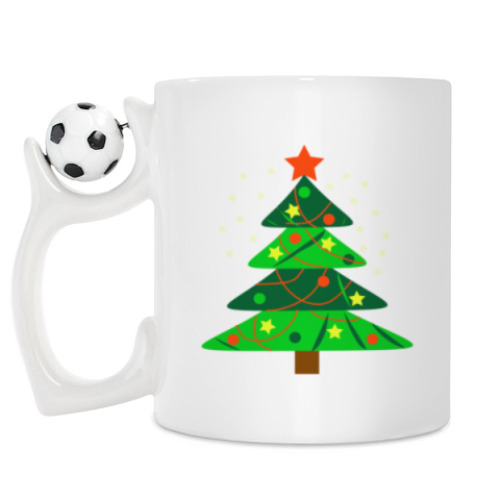 Кружка с принтом Новогодняя ёлка