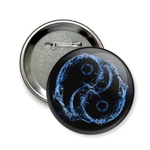 Значок 58мм с принтом Инь Янь
