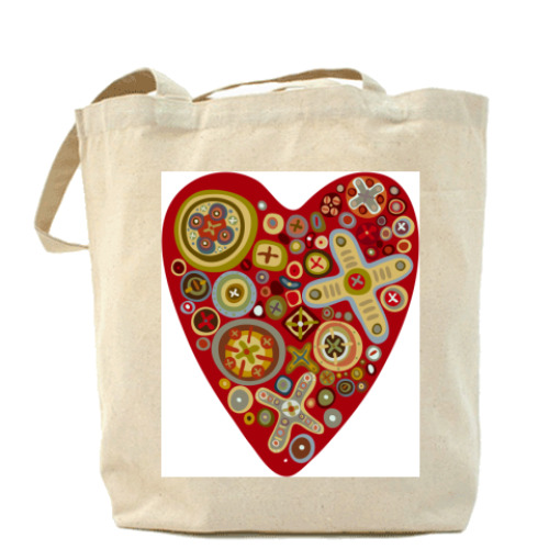 Сумка шоппер с принтом сердце