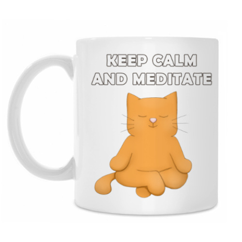 Кружка с принтом Йога Кот