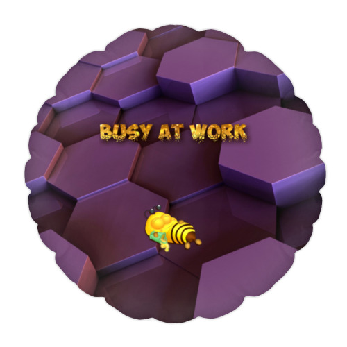 Подушка с принтом Занят на работе!